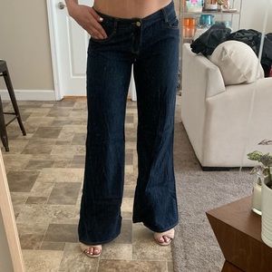 Michael Kors Wide Leg Dark Jeans